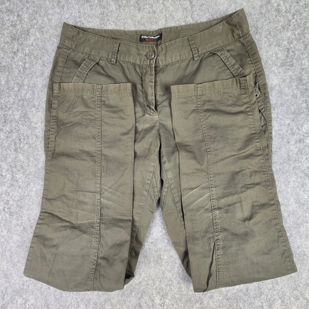Dalia Collection Pants Womens 34 Olive Green Modern Fit Utility Straight Leg